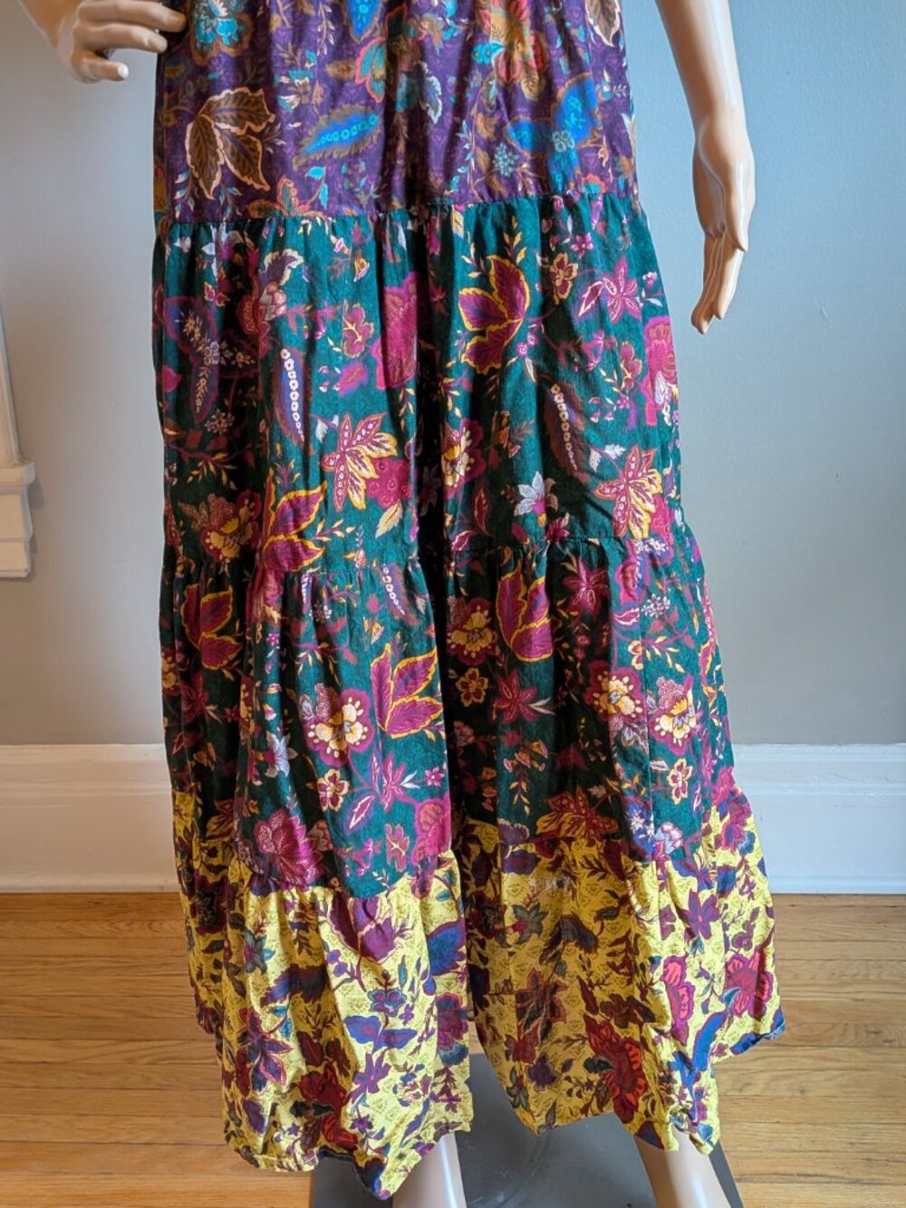 Anthropologie Josephine Dark Floral Maxi Dress Summer Sundress Strappy Size XL - Picture 7 of 14